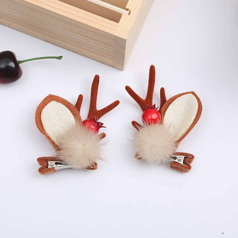 Nuevos adornos de pelo de Navidad corno de ciervo corno alquino corno de pelo corno