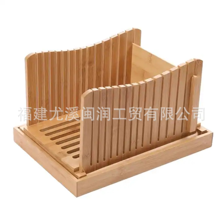 多功能定制批发竹制面包切盘厨房烤面包吐司切片器面包屑收集盘