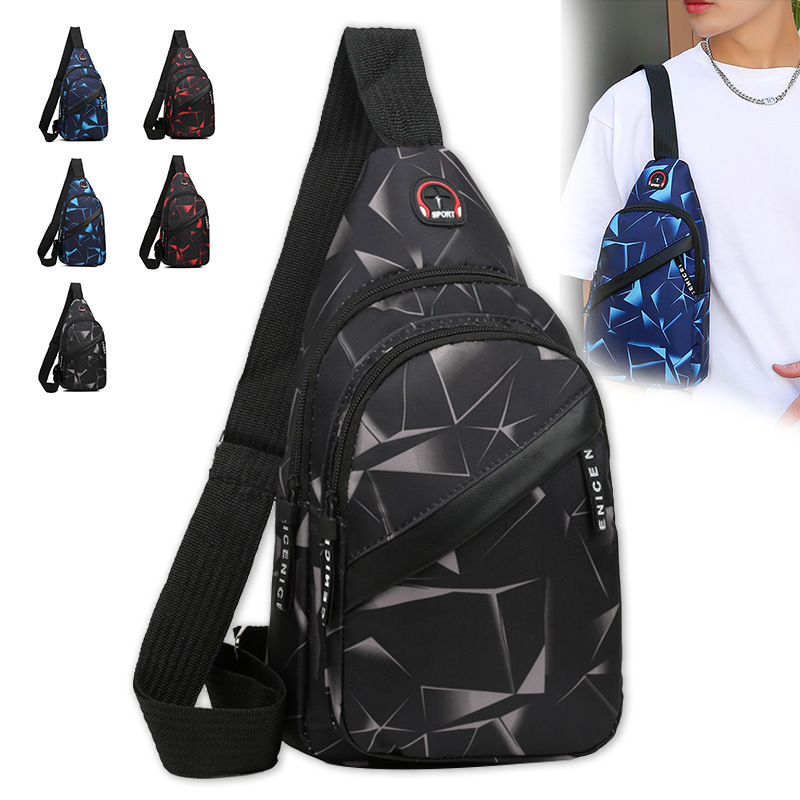 Cross-Border New Sports Chest Bag Southeast Asia Trendy Multi-Layer Shoulder Bag Manufacturer Hot-Selling Oxford Crossbody Anti-Theft Waist Bag