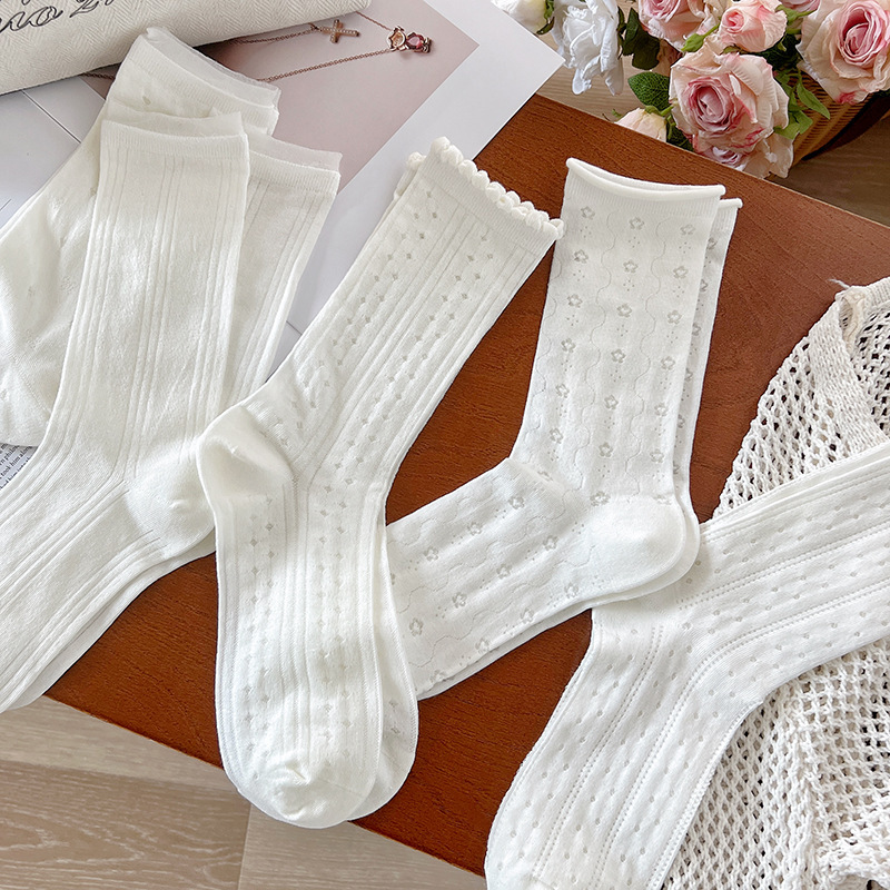 Summer mesh socks children white tube socks small flower wave dot hollow pile socks breathable socks ins wind socks Summer mesh socks children white tube socks small flower wave dot hollow pile socks breathable socks ins wind socks
