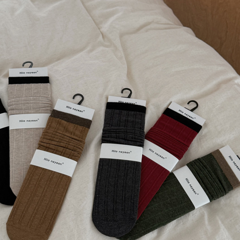 hilo nayean South Korean style color-blocked lace socks, ultra-soft mid-calf socks, new autumn/winter collection, seamless, fluffy cotton socks hilo nayean South Korean style color-blocked lace socks, ultra-soft mid-calf socks, new autumn/winter collection, seamless, fluffy cotton socks