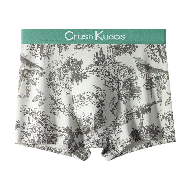 Pantalones interiores de hombre algodón 2025 nuevo seda de morera 7A mallas antibacterianas inferior transpirable de cintura media de chicos pantalones planos