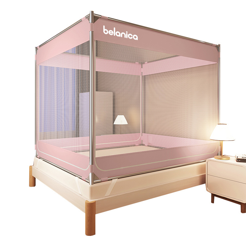 Mosquiteros a prueba de caídas domésticos 2025 nuevo dormitorio sin mochila instalada para niños bebés para evitar caer la cama tela de fondo completa