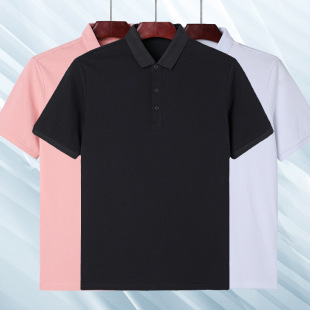 Custom Short-sleeved T-shirt Men's Fashion Printed Polo Shirt Summer New Business Casual Lapel Large Size Men's Clothing Set