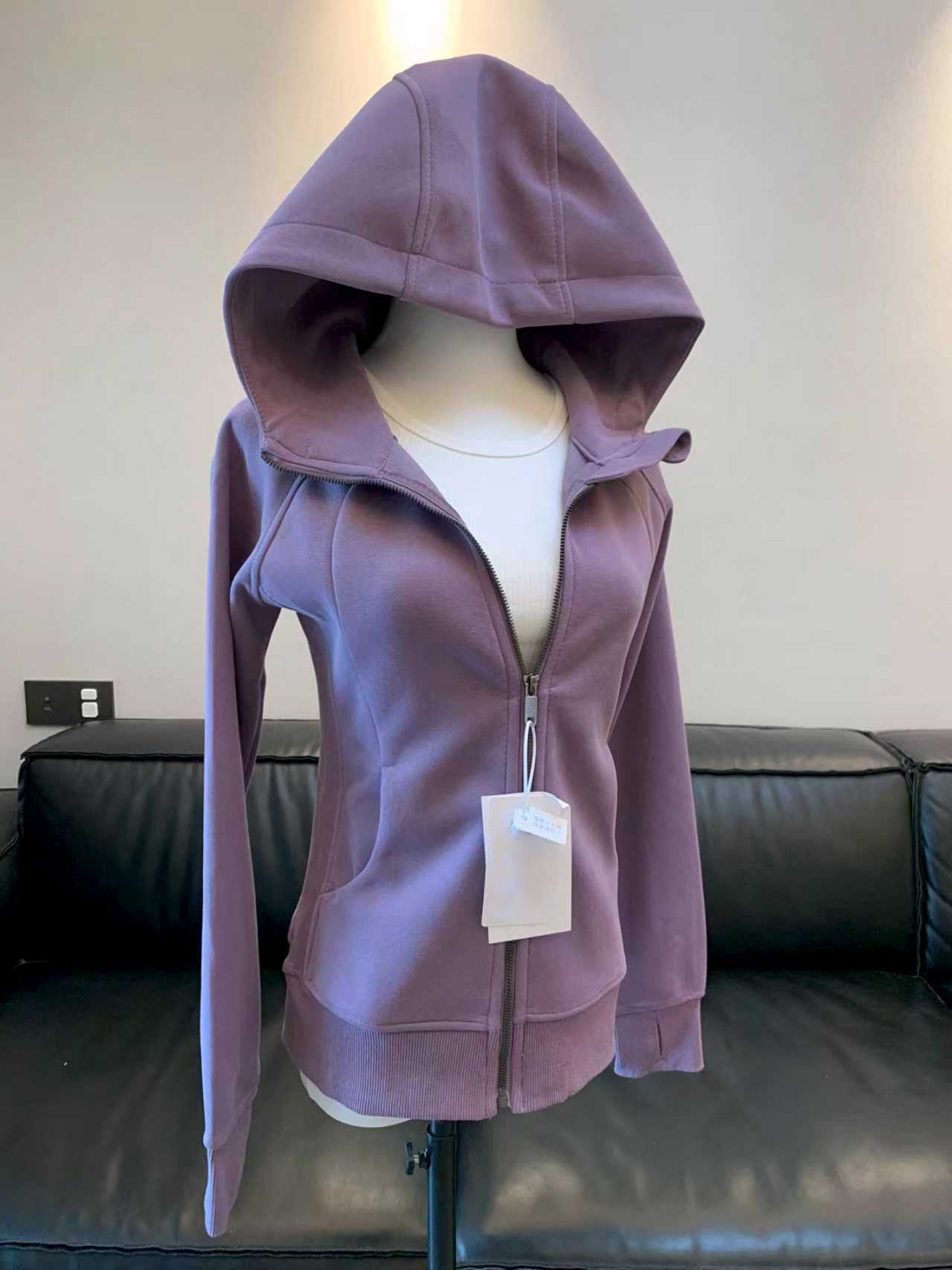 Shandong Jimo Sweatshirt 2026 Autumn New Women's Zip-Up Hooded Slim-Fit Yoga Waist-Cinching Jacket