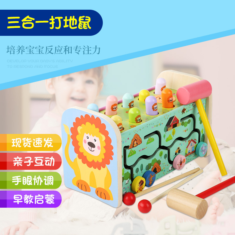 Wooden music interactive action game anti-stress "Gopher"