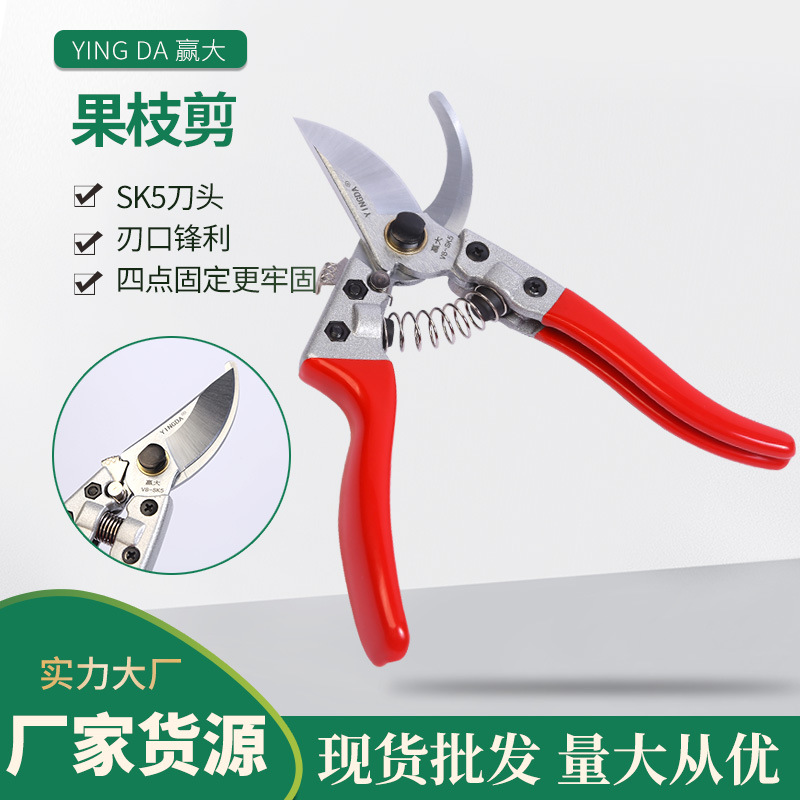 赢大批发园艺修枝剪 树枝果枝剪 sk5碳钢家用户外果树花坛修枝剪