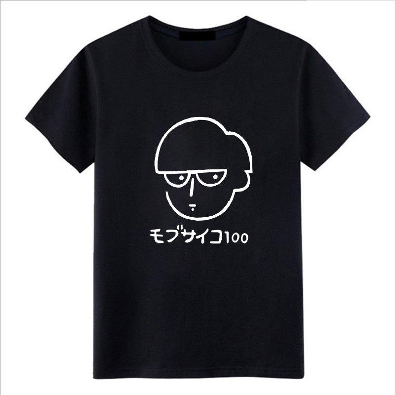 Psionic 100% Animation Passers-by Super 100 Shadow Mountain Mau Fu Base Sweat Clothes Cartoon Men's and Women's Short-sleeved T-shirts