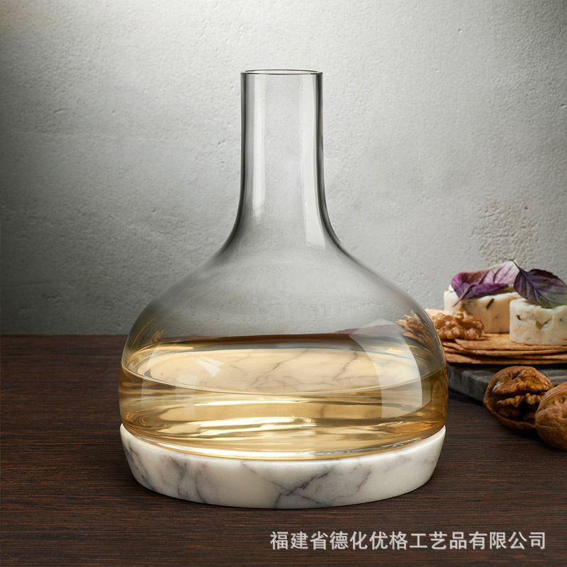 IFAward-winning Nude Imported Marble Seat Cooling Wine Set Crystal Red Wine Decanter Foreign Wine Cup Wine Jug Ice Wine