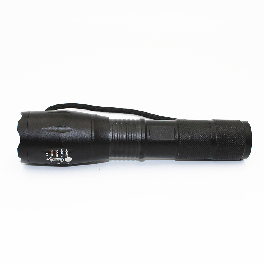 Xpe Red Light Green Light Led Telescopic Zoom Five-Speed Dimming Aluminum Alloy Strong Light 18650 Rechargeable Flashlight
