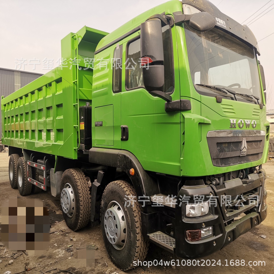 Cross-Border Second-Hand Howo Dump Truck, Howo Tx12-Wheel Sand and Gravel Self-Unloading Transport Truck, Rear-Dump Heavy Truck