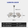 Type C 5 heads {chrome lamp stand + white lampshade}