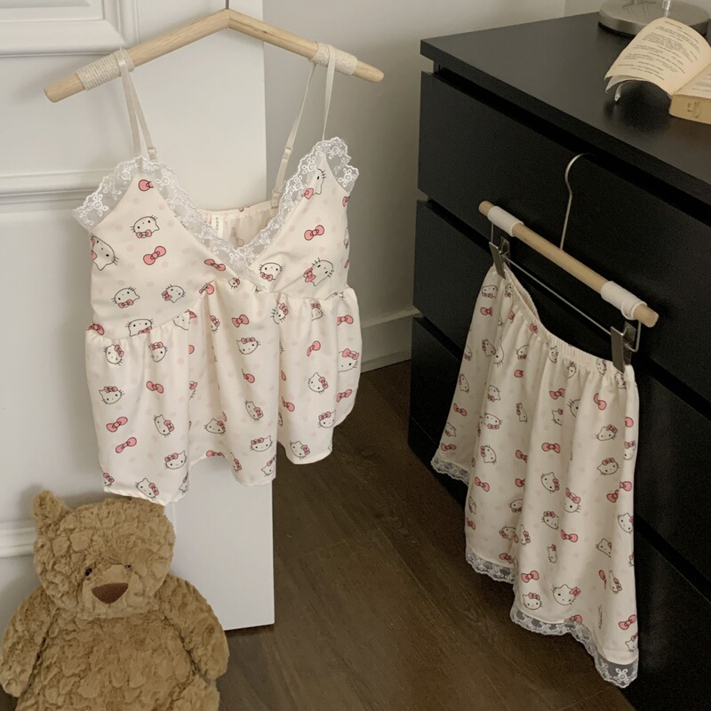 New Summer Four-Way Elastic Super Soft Forged Suspender Shorts Wholesale Bathing Sleep Home Clothes Women's Pajamas Wholesale