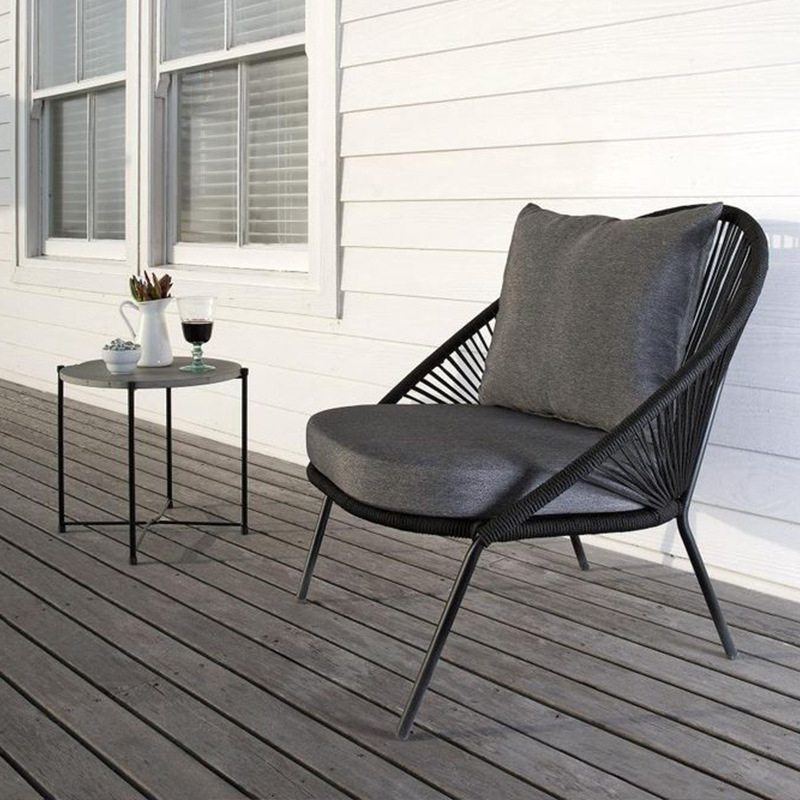 Combinación de sofá de ratán al aire libre Nórdico patio balcón terraza al aire libre ocio impermeable sola mesa de café conjunto de tres piezas image 4