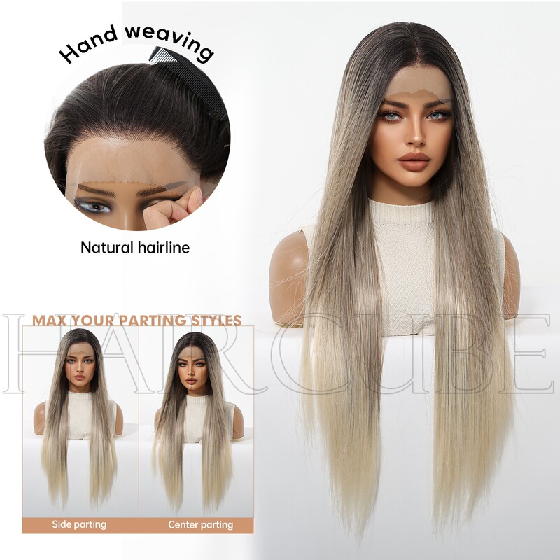 女性用フルヘッドウィッグ、13*4、小面積、年齢軽減、シミュレート人間フルウィッグ、ソルト系初恋レースヘアセット|undefined
