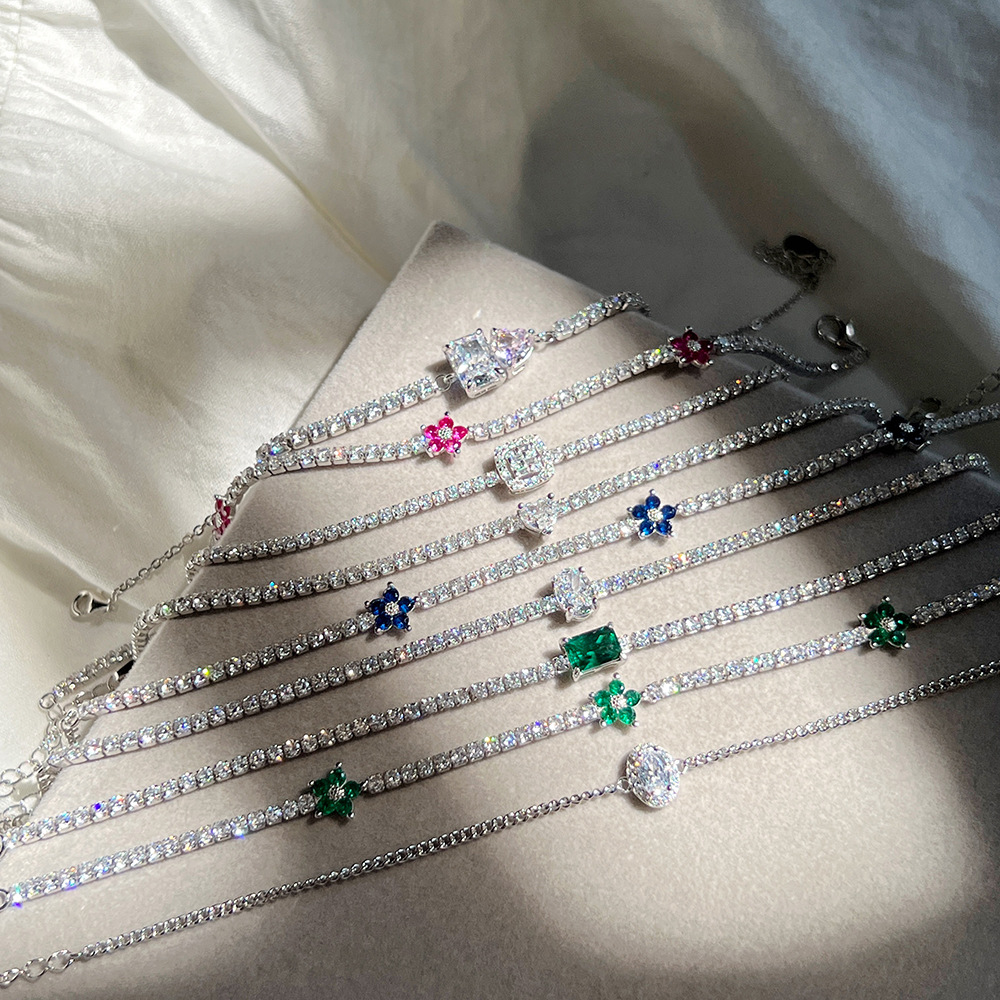 925 Sterling Silver Pendant Material Zircon Inlay Material Bracelets Classification 925 Sterling Silver Bracelets Elegant Streetwear