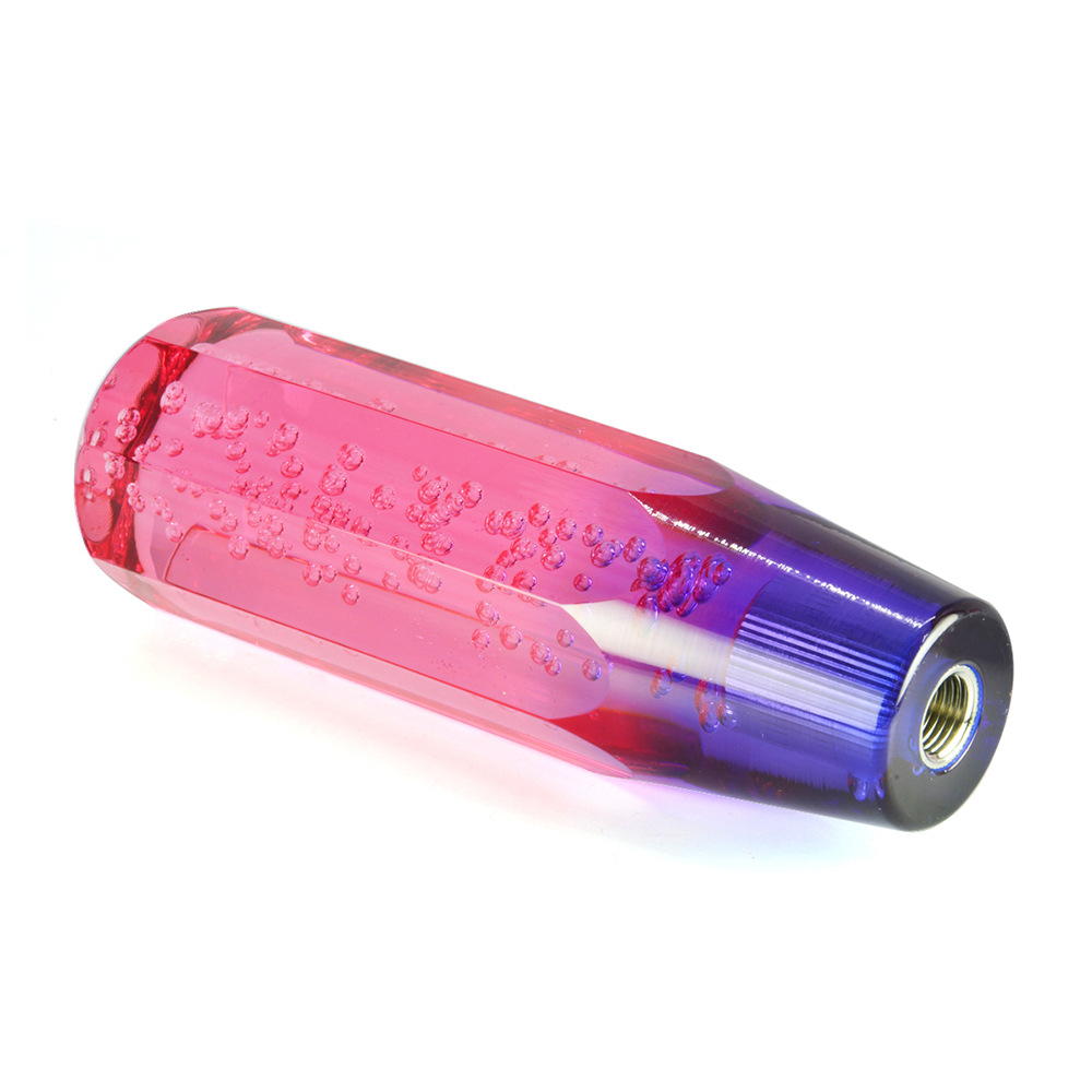 Cabeza de cambio de cristal acrílico de dos colores octogonal cabeza plana cabeza de la manija de cambio transparente de dos colores onda palo palanca de cambio interior del coche image 10