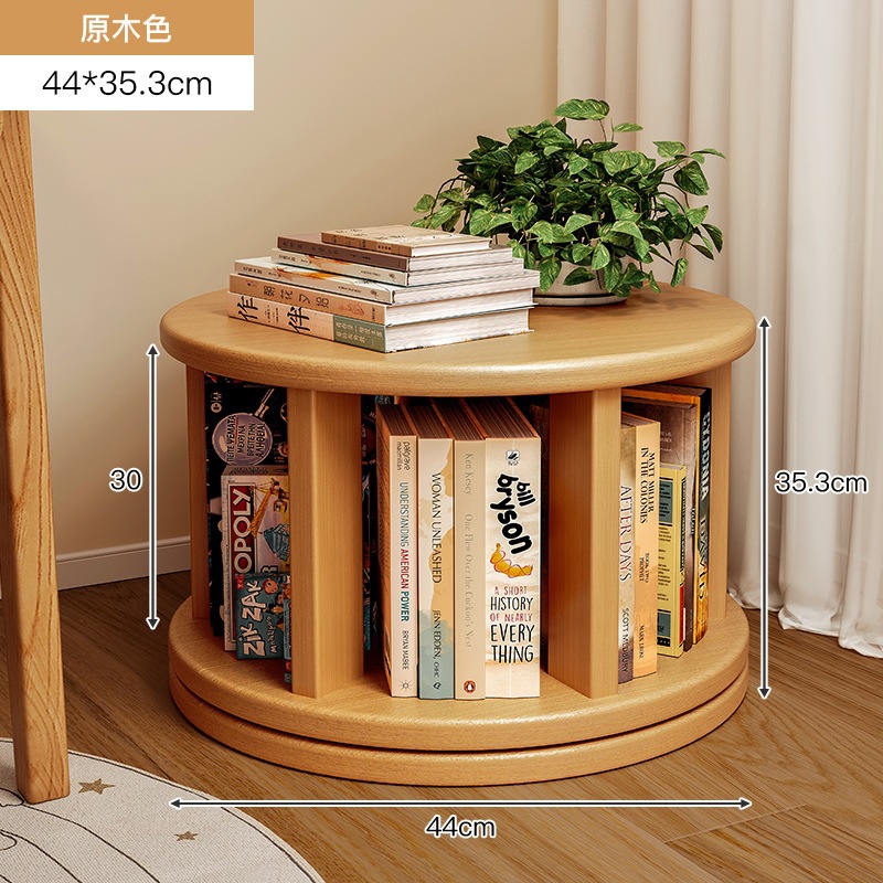 Estante giratorio de madera sólida estante de 360 grados estante de almacenamiento de suelo integrado contra la pared móvil pequeño gabinete estrecho para niños