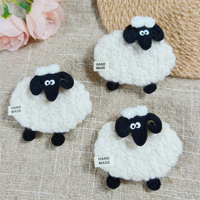 Plush cartoon little goat hair accessory DIY cute handmade bangs sticker magic sticker headwear accessory material