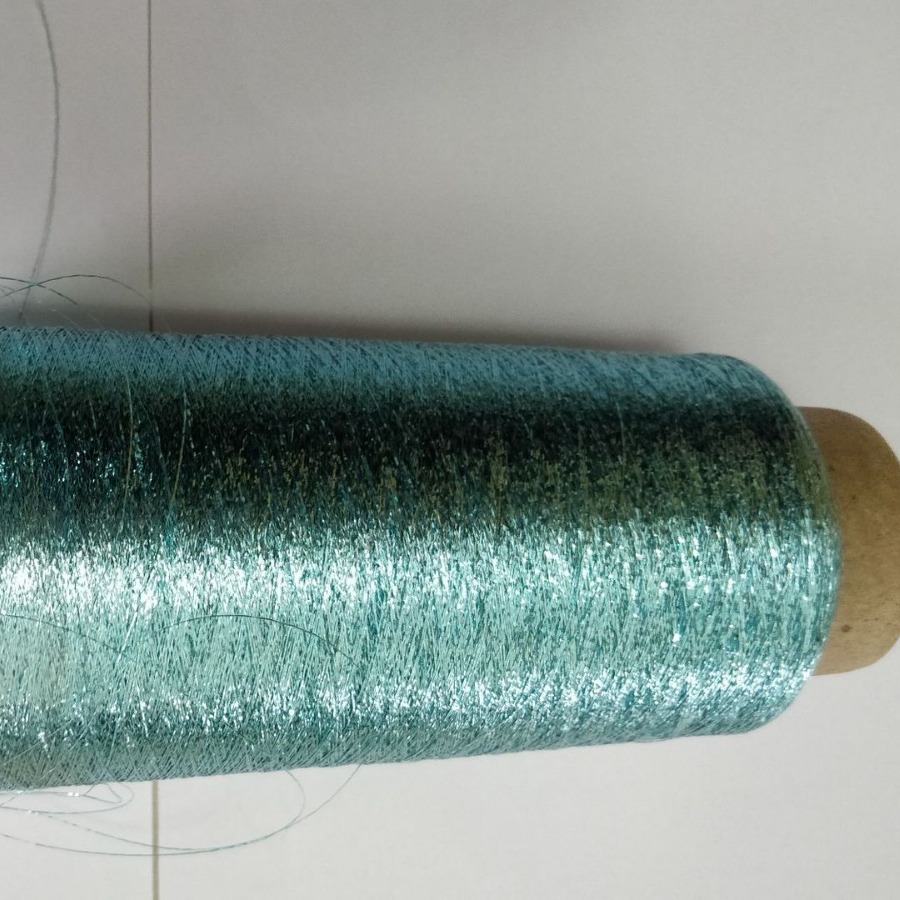 全股黑金银彩反光线S型加捻涤纶勾包芯线网绳闪点织物编地毯