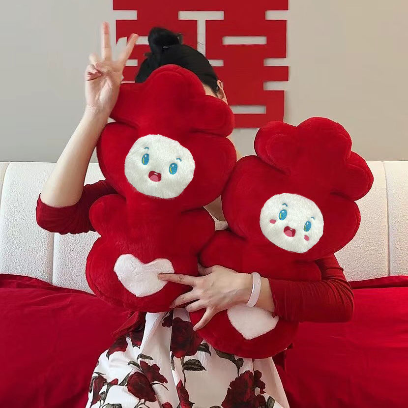 "囍"라는 단어가 적힌 [Xiwa] 베개 한 쌍 [베스트셀러] ☆