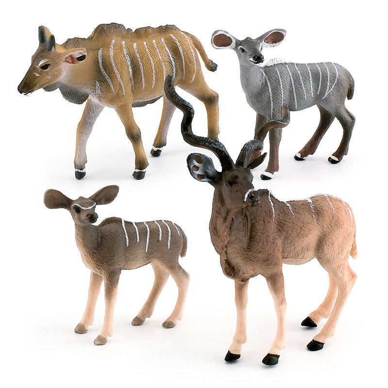 Cross -border hot -selling simulation wildlife model twisted horns…
