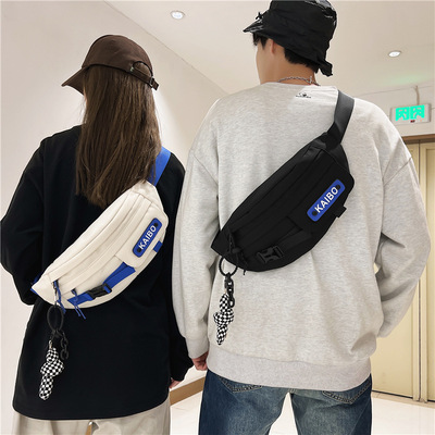 2022 new pattern men and women student outdoors One shoulder Diagonal package nylon fashion Chest pack Trend multi-function Waist pack Manufactor