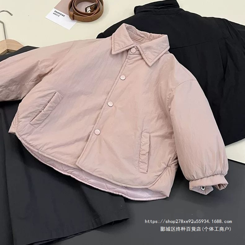 童装2026儿童冬季棉服洋气宝宝翻领夹棉衬衫男女童棉服外套