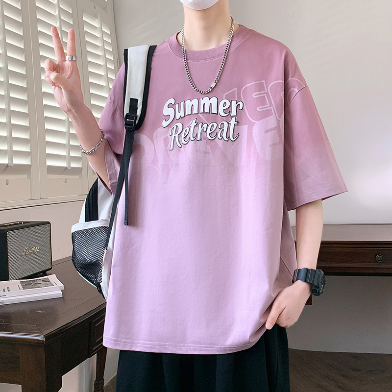 夏の青少年の半袖のtシャツの男性の2025新型の大きい子供の潮牌の夏の高校の中学校の学生のゆったりしている半袖|undefined