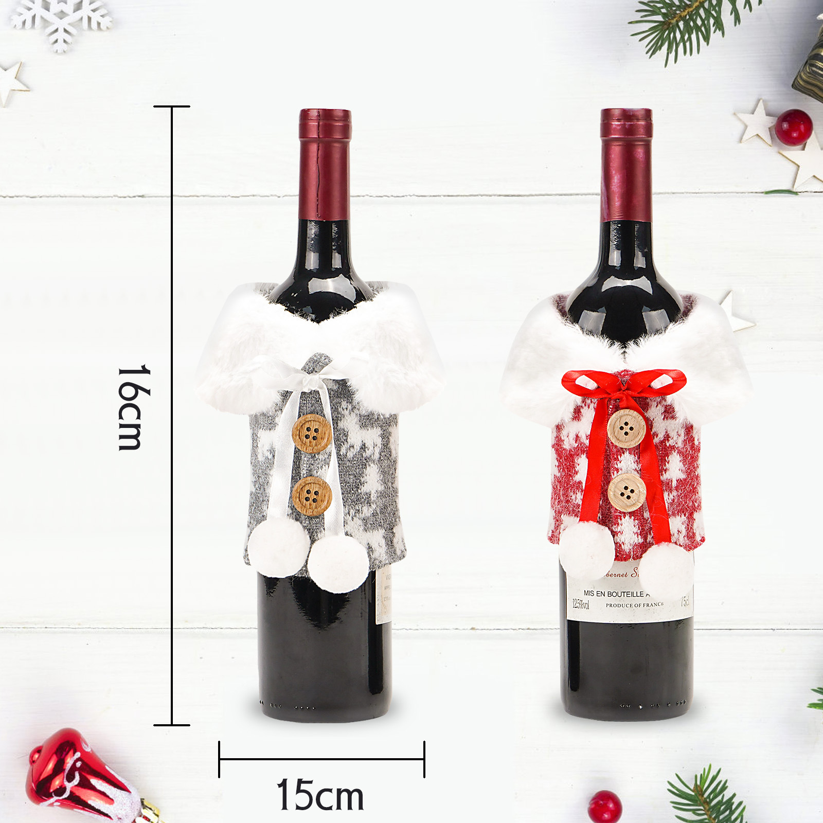 Nueva Bola de piel de punto cubierta de vino de Navidad decoración atmósfera suministros hogar vacaciones cubierta de la botella de vino
