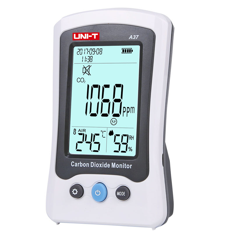 优利德A37二氧化碳检测仪锂电高精度CO2浓度监测仪带温湿度测量仪