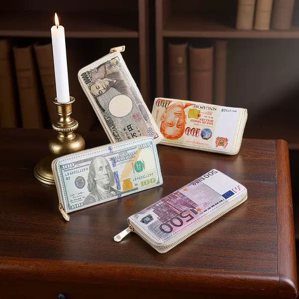 New Zipper Mobile Phone Bag Clutch Bag Long Personalized Coin Print Large Capacity Money Card All-In-One Bag Storage Bag