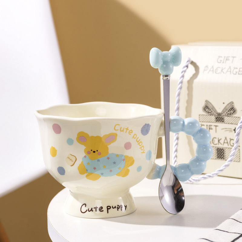 Ins風網赤熊マグカップ高颜値カップ陶磁器カップルカップ女子誕生日プレゼントお土産|undefined