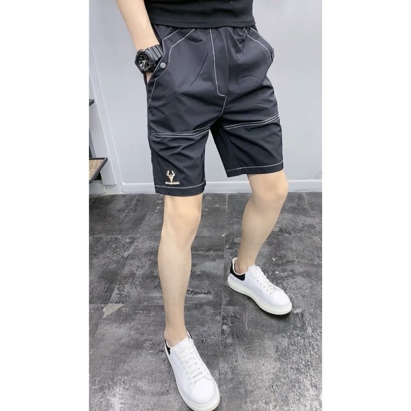 Summer thin quick drying for men, simple and versatile black shorts, Korean version trendy sports casual pants,_voghion.com