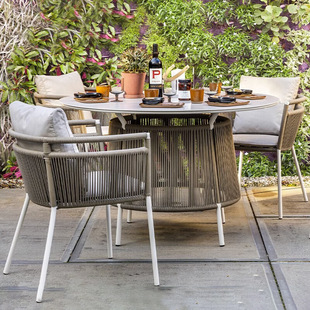 Outdoor Rattan Chair Coffee Table Combination Living Room Rattan Garden Balcony Outdoor Courtyard Simple Leisure Dining Table and Chairs