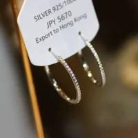 S925 серебряная игла европейская и американская ветряная сеть красный микро-инкрустированный циркон преувеличивает корейские серьги