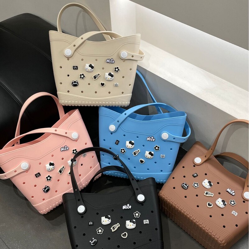 New Eva Large Handbag Crocs Colorful Hole Beach Bag DIY Pet Vegetable Basket Classic Tote Bag New Eva Large Handbag Crocs Colorful Hole Beach Bag DIY Pet Vegetable Basket Classic Tote Bag