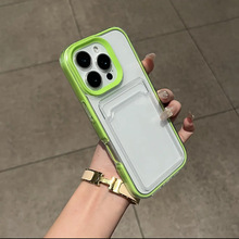 透明三合一卡包适用iPhone17手机壳插卡简约苹果16promax防摔软套