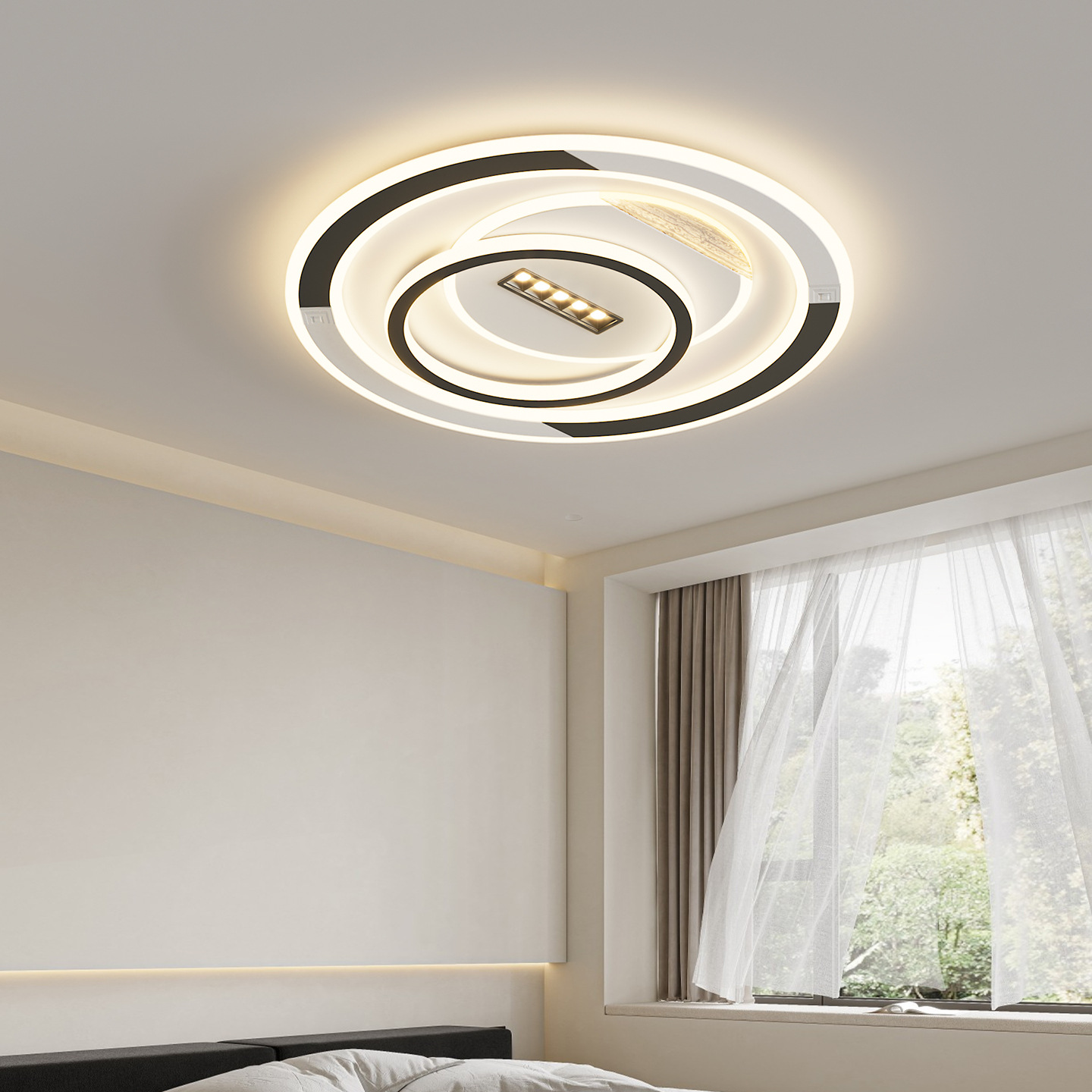 Lámpara de techo de sala de estar moderna y sencilla, luz de techo de sala de protección ocular LED para el hogar súper brillante nórdico de alta gama 440L