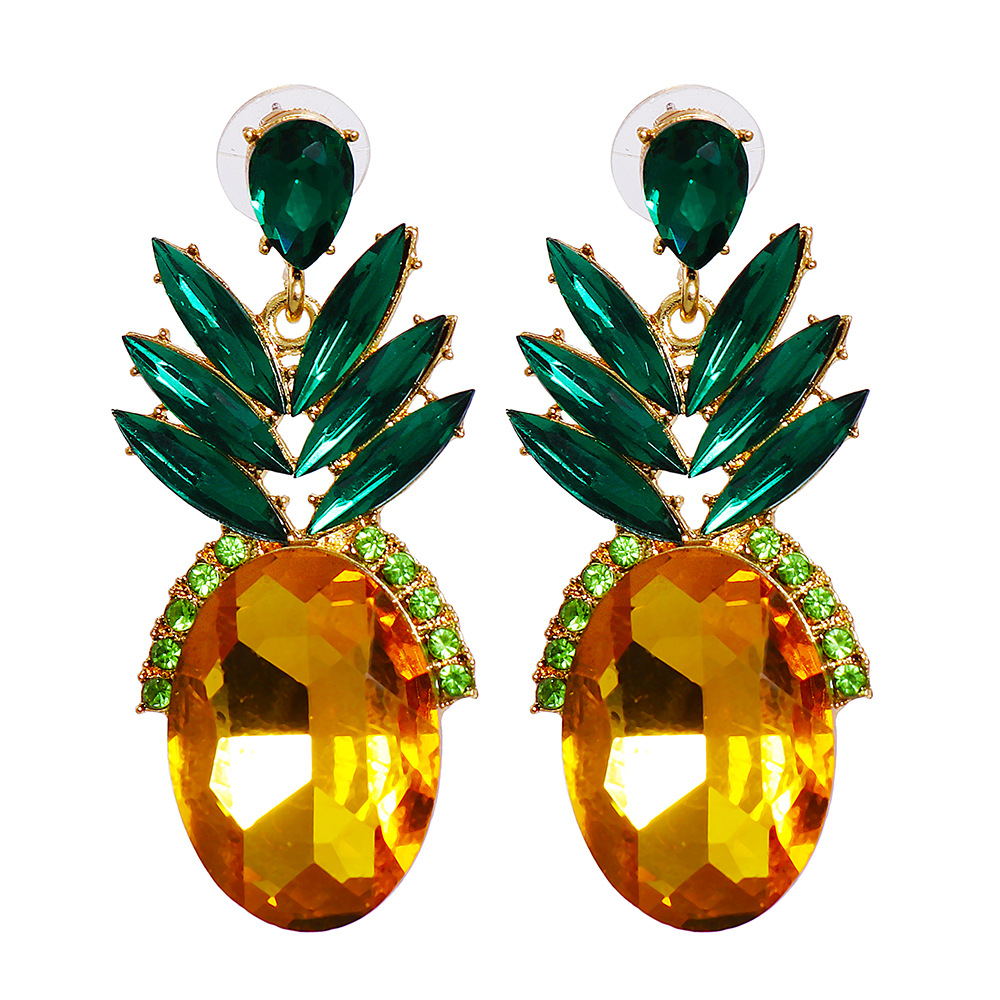 55830 New Fruit Pineapple Stud Earrings Exaggerated Personalized Simple Female Earrings Ornamentpicture5