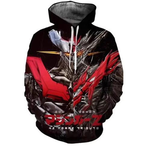 Men's Mazinger Z Hoodie Anime Robot 3D Print Men's and Women's Fashion Sweatshirt Super