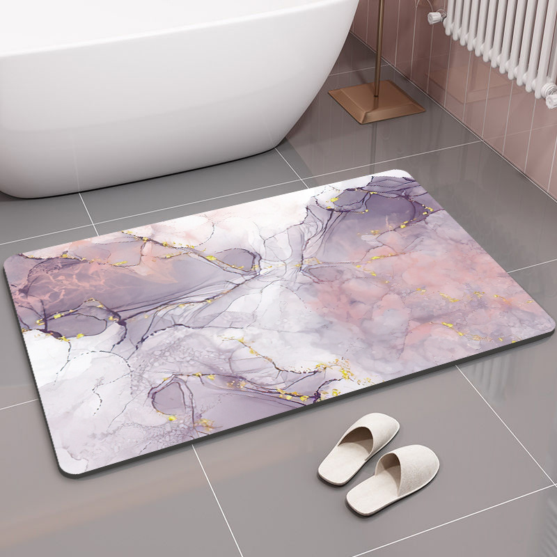 Minimalist Non-slip Bathroom Rug Absorbent Diatomite Floor Mat_voghion.com