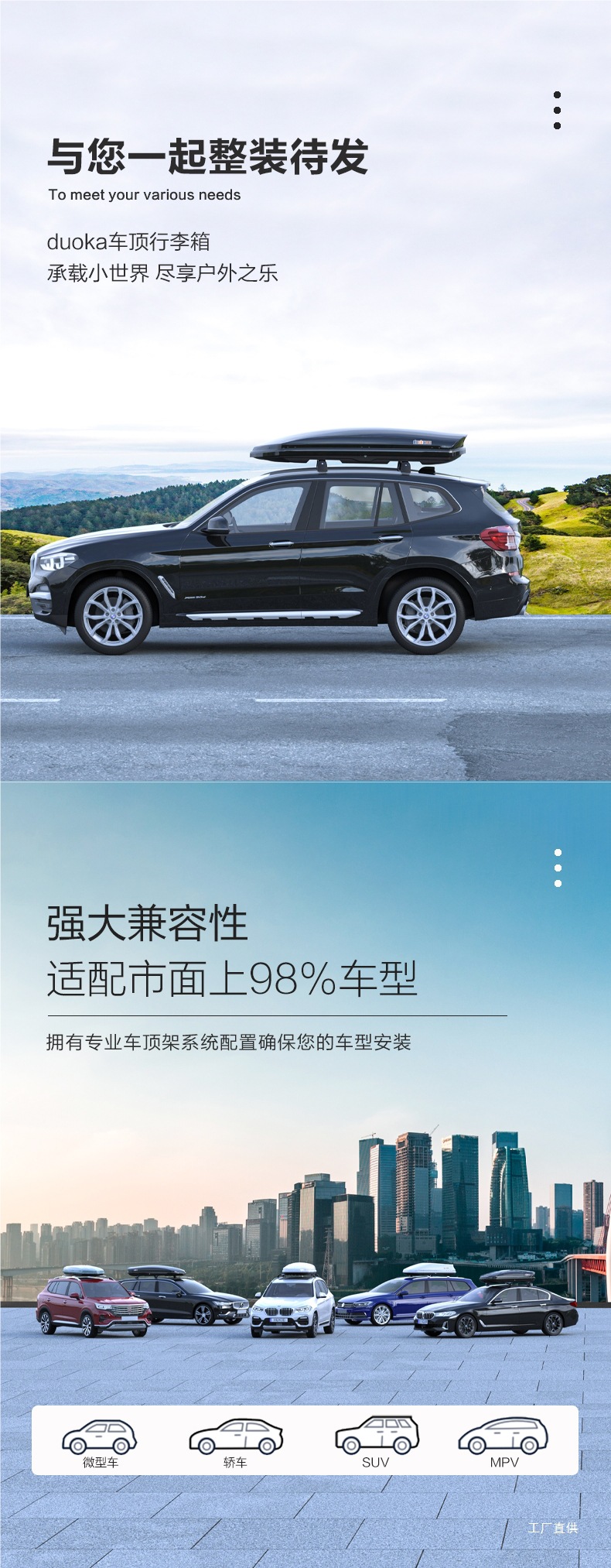 Gb Series Car Luggage Roof Travel Box Large Capacity Ultra-Thin Suv Storage Box Crossbar Xingpei Hui