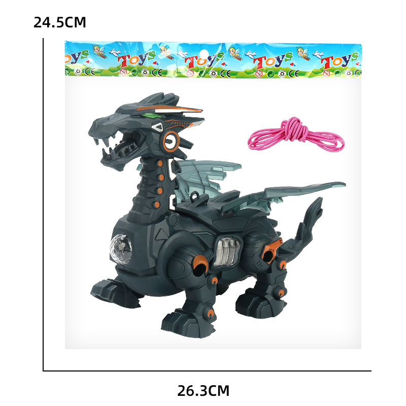 Los niños eléctrico cuerda dinosaurio música iluminación mecánica dragón simulación dinosaurio puesto juguetes al por mayor