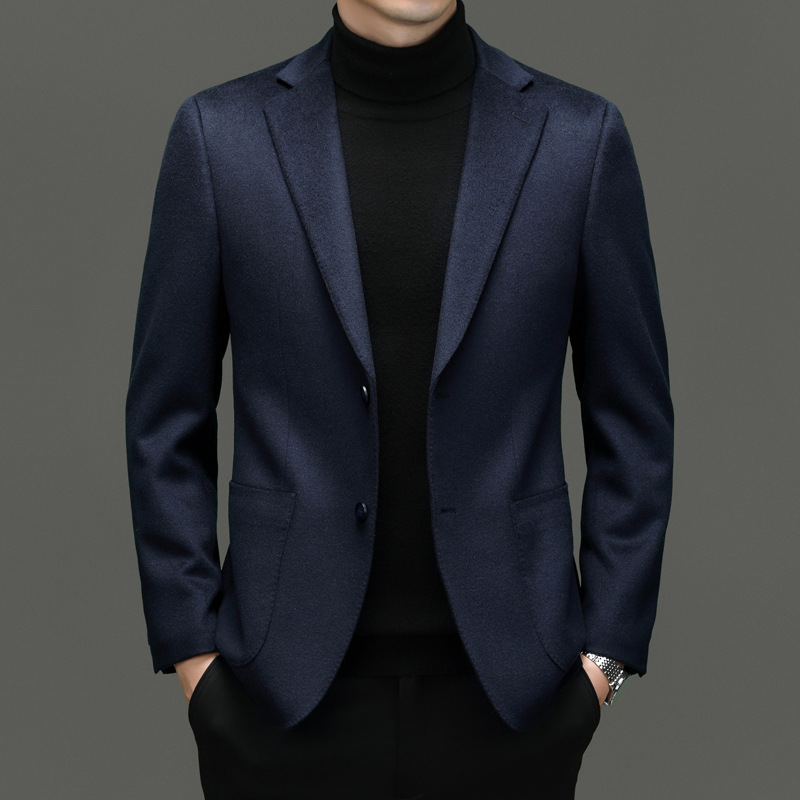 Men's elite cashmere demi-season woolen suit