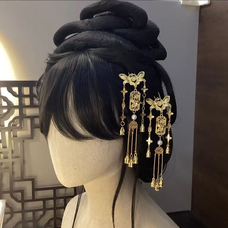 新しい中国風のマグノリアの花 U 字型ヘアピン中国風のヘアピンハイエンドのヘアピン頭飾りチャイナドレスアクセサリー|undefined