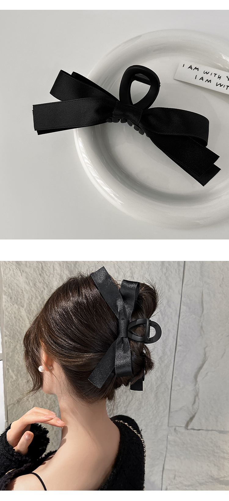 Women's Elegant Simple Style Bow Knot Arylic Hair Claws display picture 4