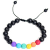 Rainbow woven bracelet natural stone, accessory, fashionable jewelry, European style
