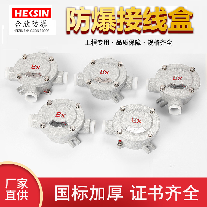 国标防爆接线盒6分DN20铸铝G3/4防爆分线盒隔爆型三通IIBT6接线盒