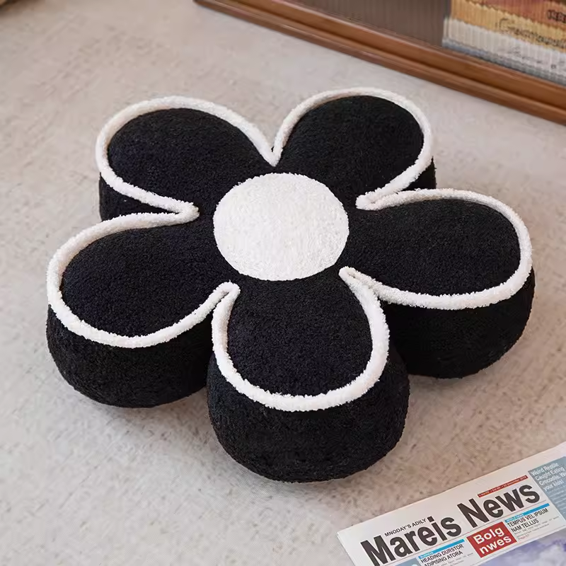 Cojín de Silla de Flor de Peluche de Franela y Algodón PP para Oficina y Hogar